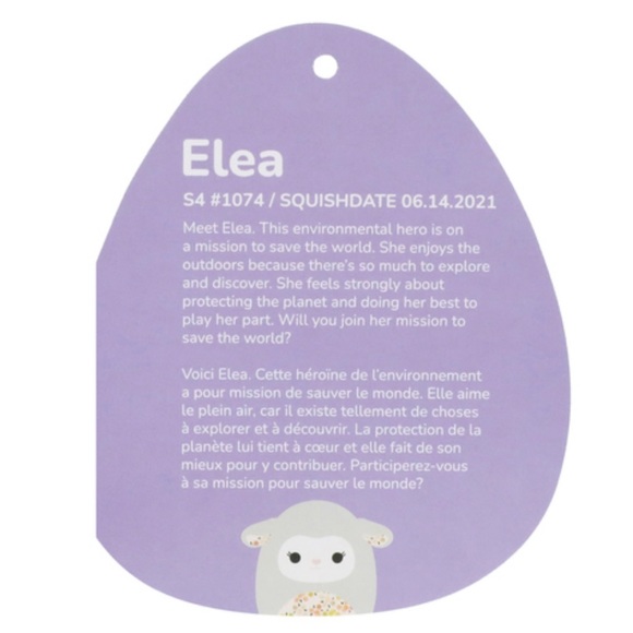 NWT 4” Elea the Lamb Squishmallow — Easter Collection - Picture 4 of 4